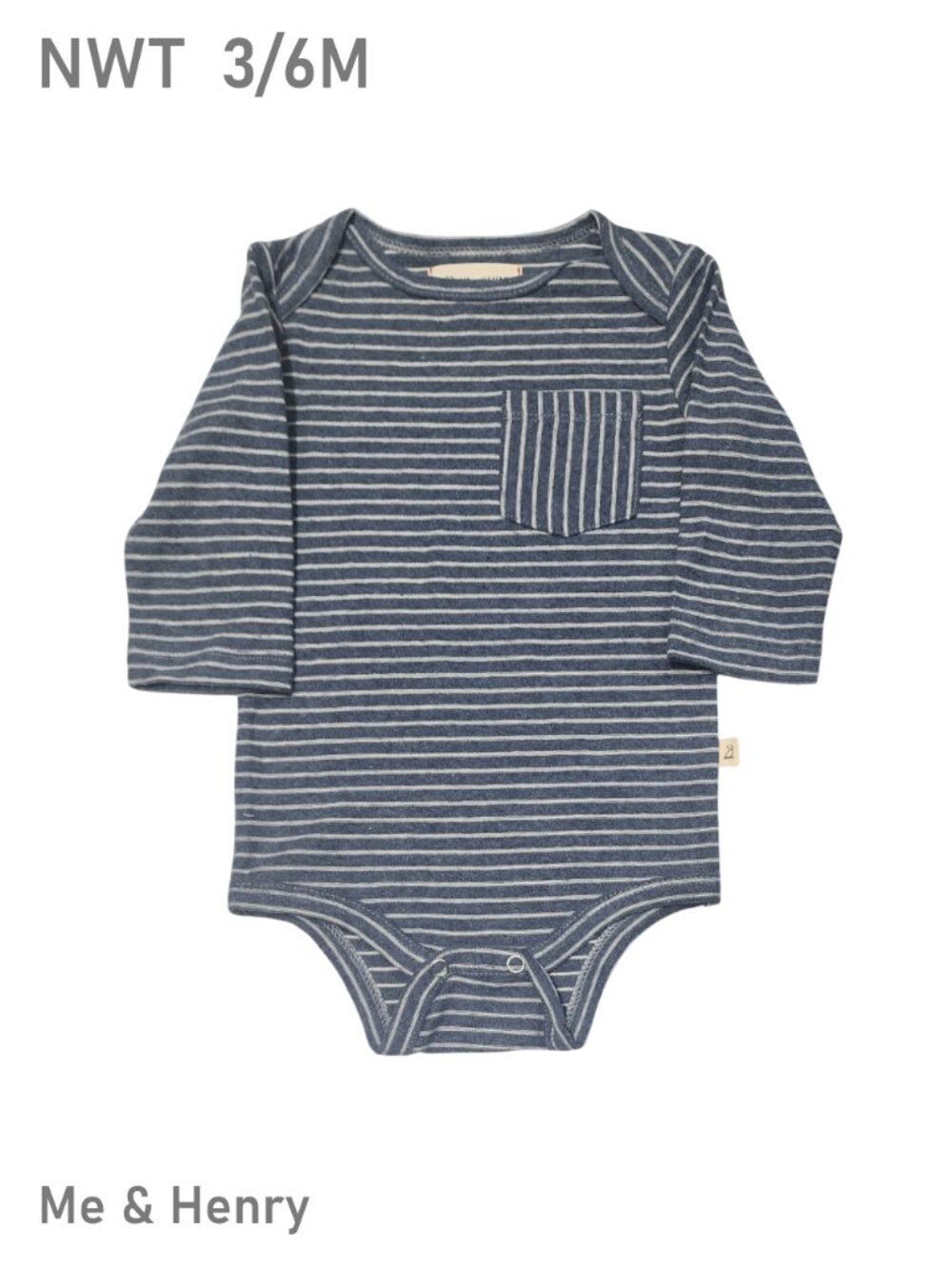 Me & Henry Blue Stripe Long Sleeve Bodysuit Size 3-6M